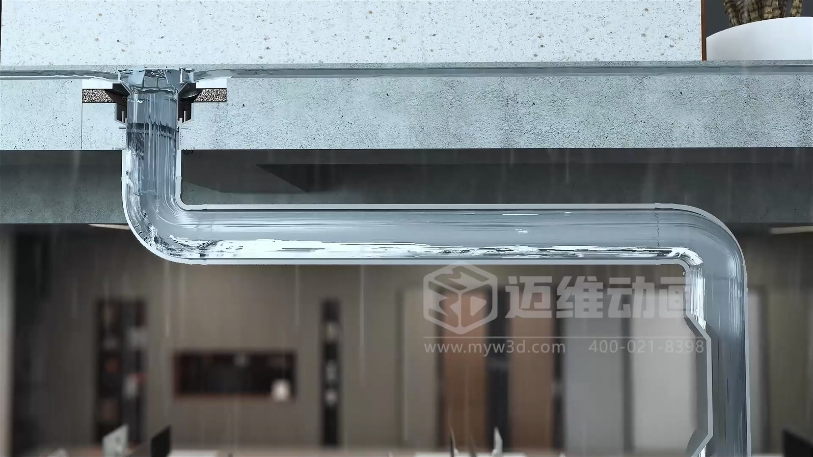 虹吸雨水管道系統(tǒng)三維動畫展示(圖4)