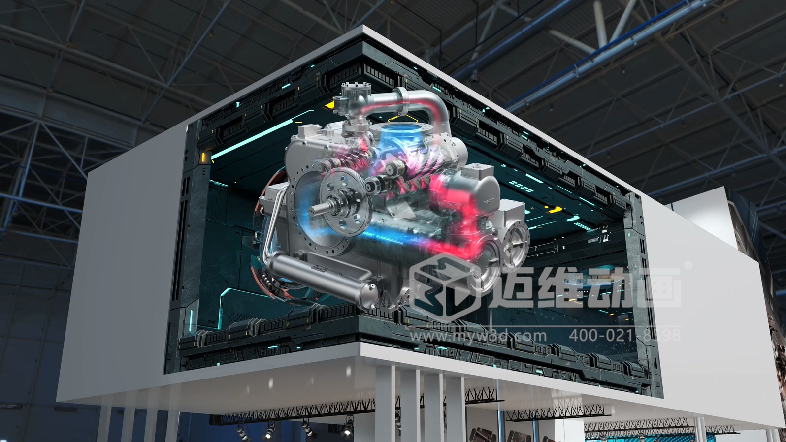 裸眼3D動(dòng)畫震撼來襲，開啟空壓機(jī)炸裂視覺之旅！(圖1)